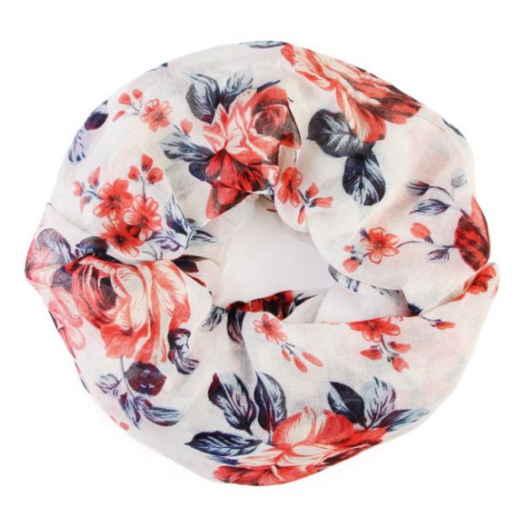 Trend Setter Diva Boutique Accessories - IVORY FLORAL INFINITY SCARF
